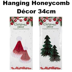 Christmas Honeycomb Décor assorted 34cm